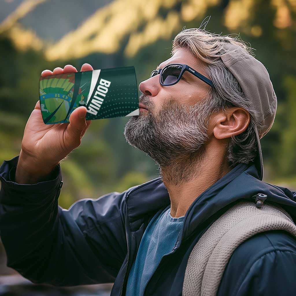 Custom Bolivia Football 4 in 1 Can Cooler Tumbler La Verde Sporty Curves Style - Wonder Print Shop