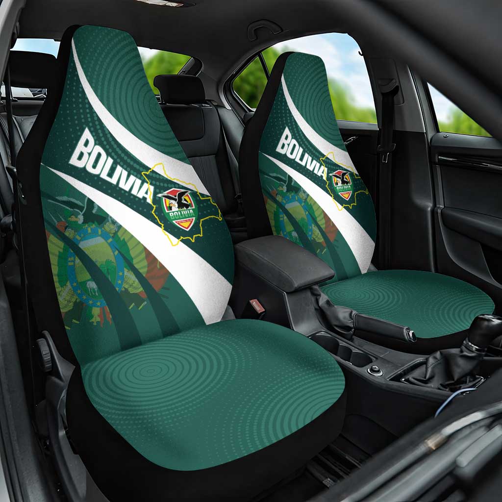 Bolivia Football Car Seat Cover La Verde Sporty Curves Style - Wonder Print Shop