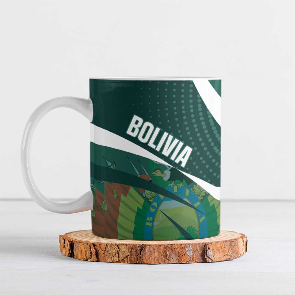 Custom Bolivia Football Ceramic Mug La Verde Sporty Curves Style - Wonder Print Shop
