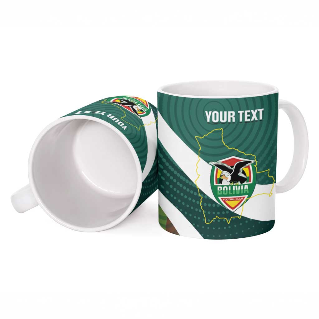 Custom Bolivia Football Ceramic Mug La Verde Sporty Curves Style - Wonder Print Shop