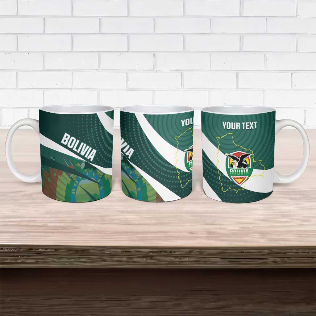 Custom Bolivia Football Ceramic Mug La Verde Sporty Curves Style - Wonder Print Shop