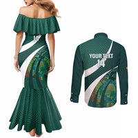 Custom Bolivia Football Couples Matching Mermaid Dress and Long Sleeve Button Shirt La Verde Sporty Curves Style - Wonder Print Shop