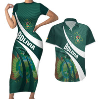 Custom Bolivia Football Couples Matching Short Sleeve Bodycon Dress and Hawaiian Shirt La Verde Sporty Curves Style - Wonder Print Shop
