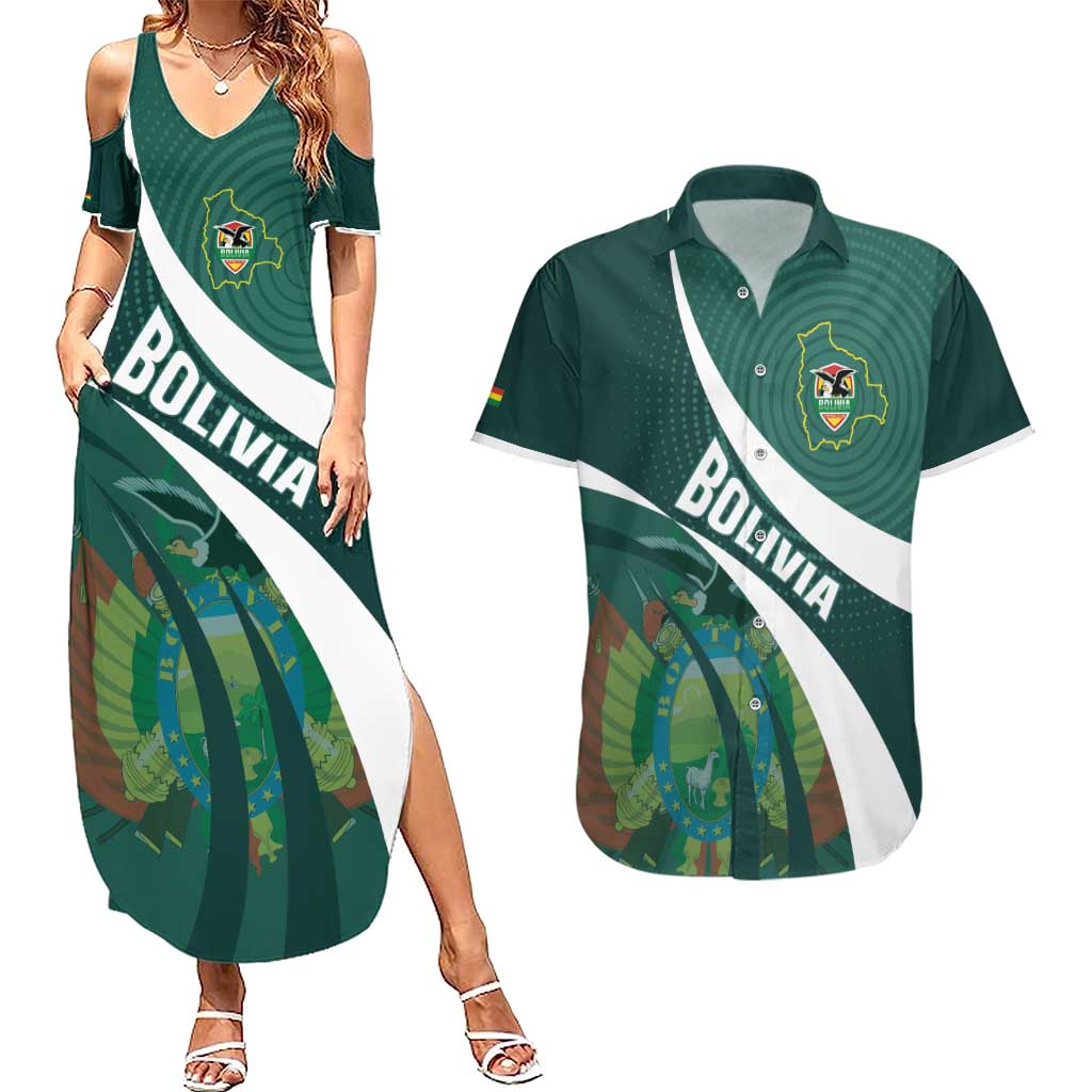 Custom Bolivia Football Couples Matching Summer Maxi Dress and Hawaiian Shirt La Verde Sporty Curves Style - Wonder Print Shop