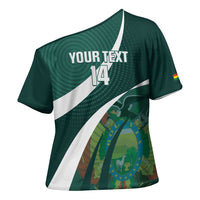 Custom Bolivia Football Cross Shoulder Shirt La Verde Sporty Curves Style - Wonder Print Shop
