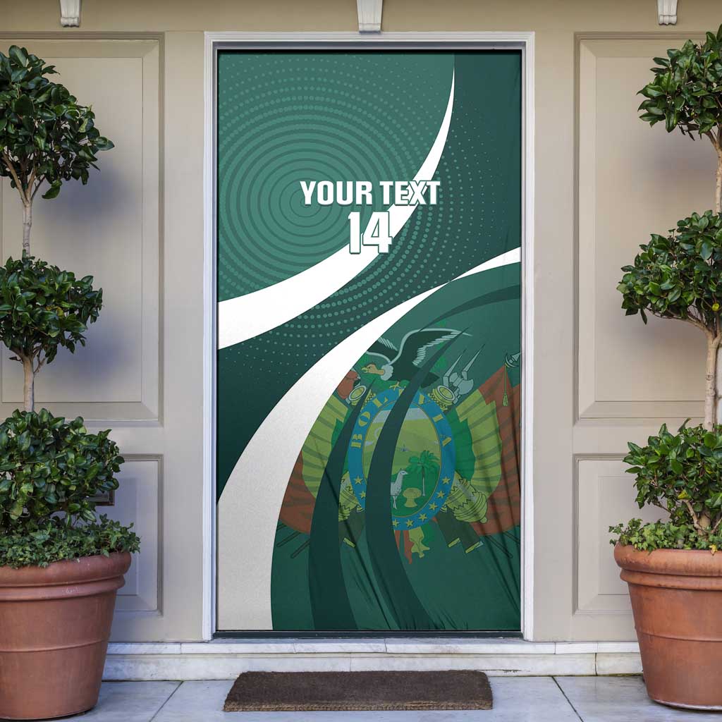 Custom Bolivia Football Door Cover La Verde Sporty Curves Style - Wonder Print Shop
