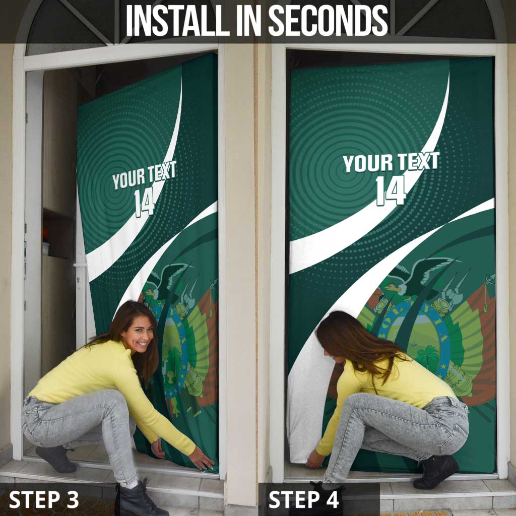 Custom Bolivia Football Door Cover La Verde Sporty Curves Style - Wonder Print Shop