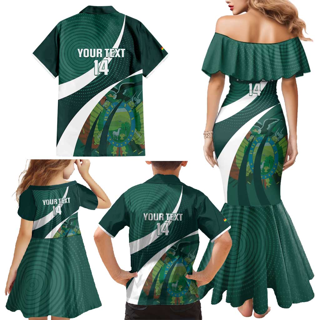 Custom Bolivia Football Family Matching Mermaid Dress and Hawaiian Shirt La Verde Sporty Curves Style - Wonder Print Shop