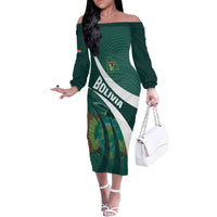 Custom Bolivia Football Family Matching Off The Shoulder Long Sleeve Dress and Hawaiian Shirt La Verde Sporty Curves Style - Wonder Print Shop