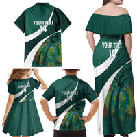Custom Bolivia Football Family Matching Off Shoulder Maxi Dress and Hawaiian Shirt La Verde Sporty Curves Style - Wonder Print Shop