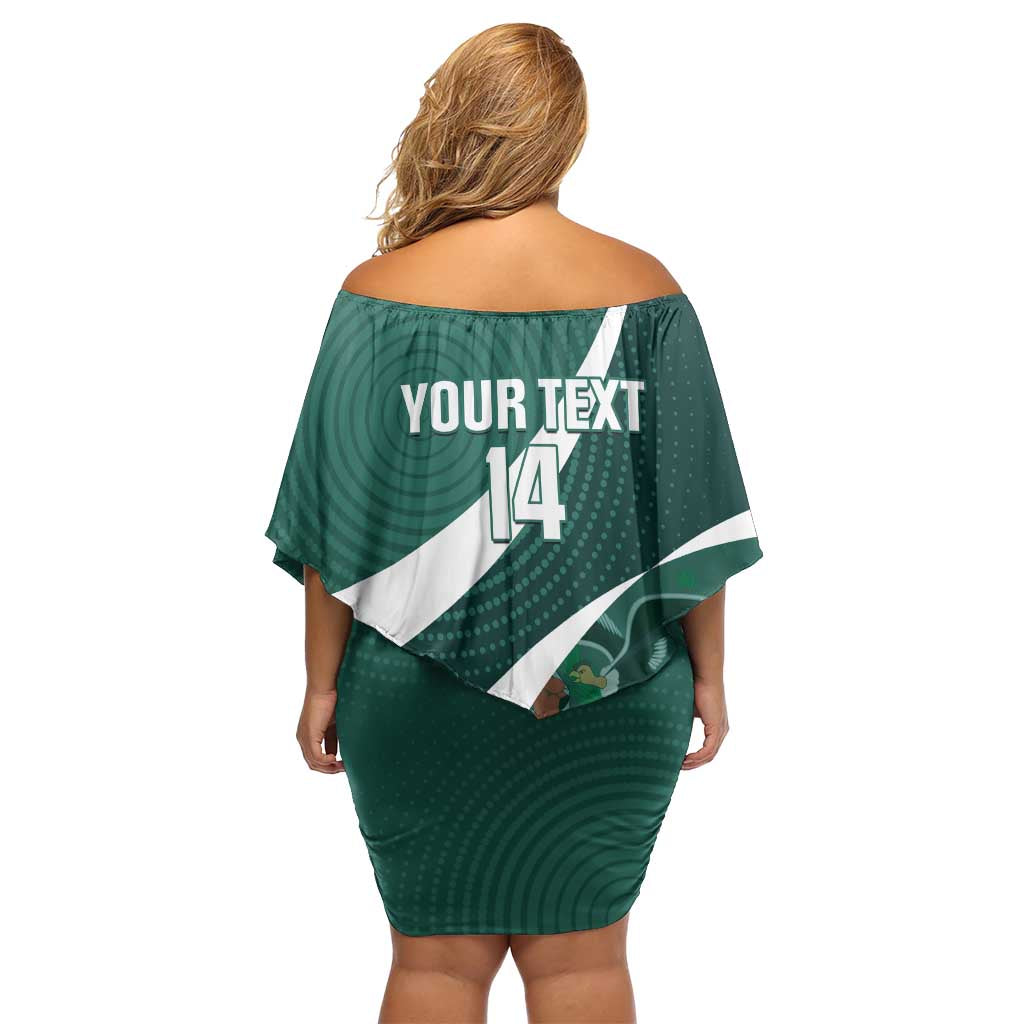 Custom Bolivia Football Family Matching Off Shoulder Short Dress and Hawaiian Shirt La Verde Sporty Curves Style - Wonder Print Shop