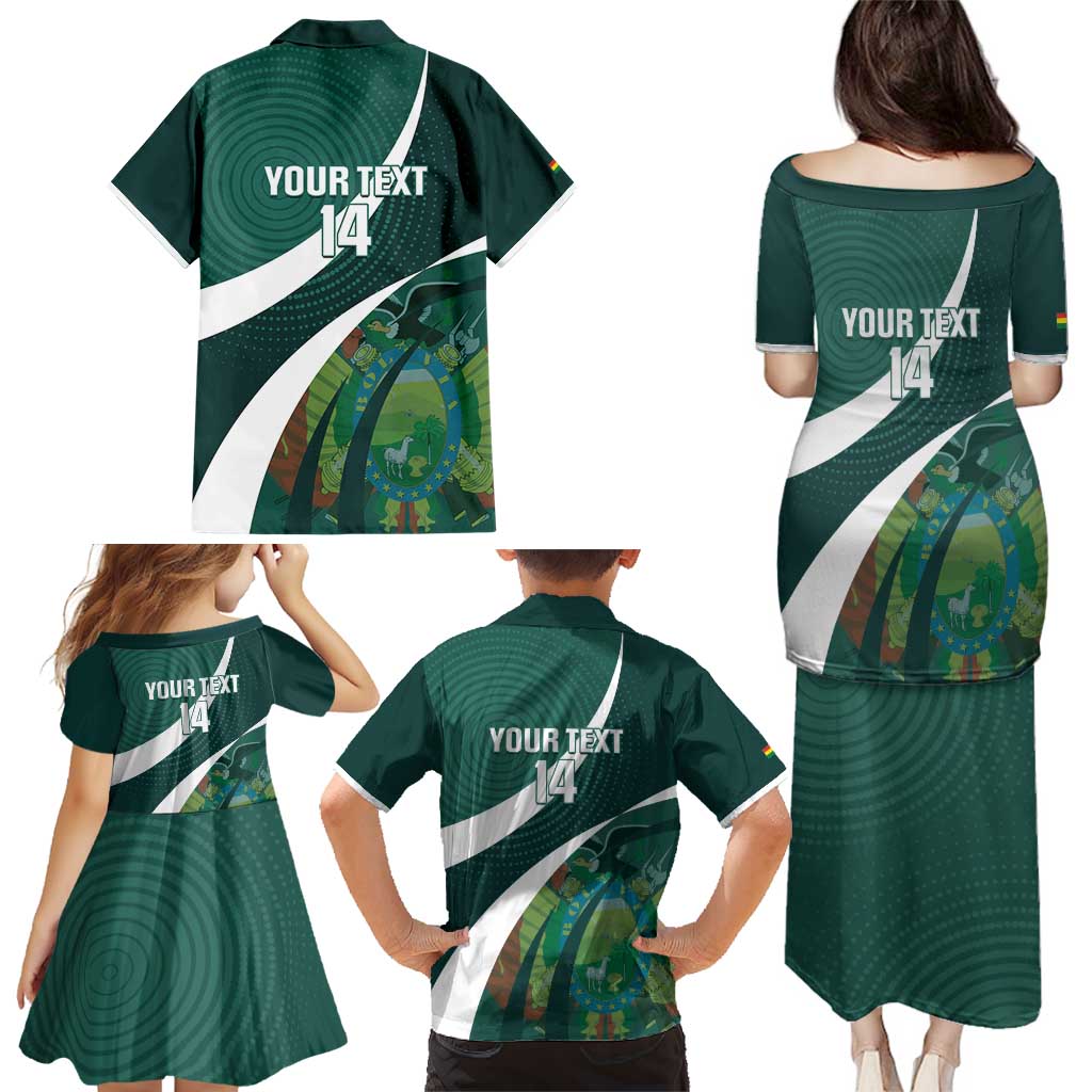 Custom Bolivia Football Family Matching Puletasi and Hawaiian Shirt La Verde Sporty Curves Style - Wonder Print Shop