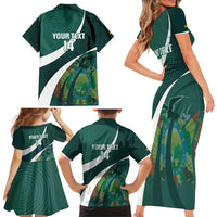 Custom Bolivia Football Family Matching Short Sleeve Bodycon Dress and Hawaiian Shirt La Verde Sporty Curves Style - Wonder Print Shop