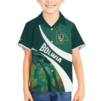 Custom Bolivia Football Family Matching Short Sleeve Bodycon Dress and Hawaiian Shirt La Verde Sporty Curves Style - Wonder Print Shop
