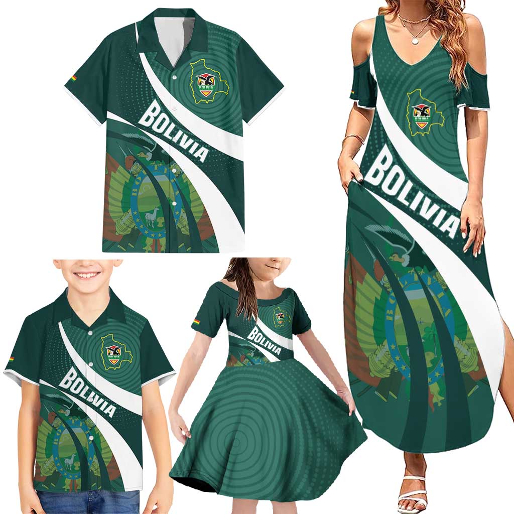 Custom Bolivia Football Family Matching Summer Maxi Dress and Hawaiian Shirt La Verde Sporty Curves Style - Wonder Print Shop