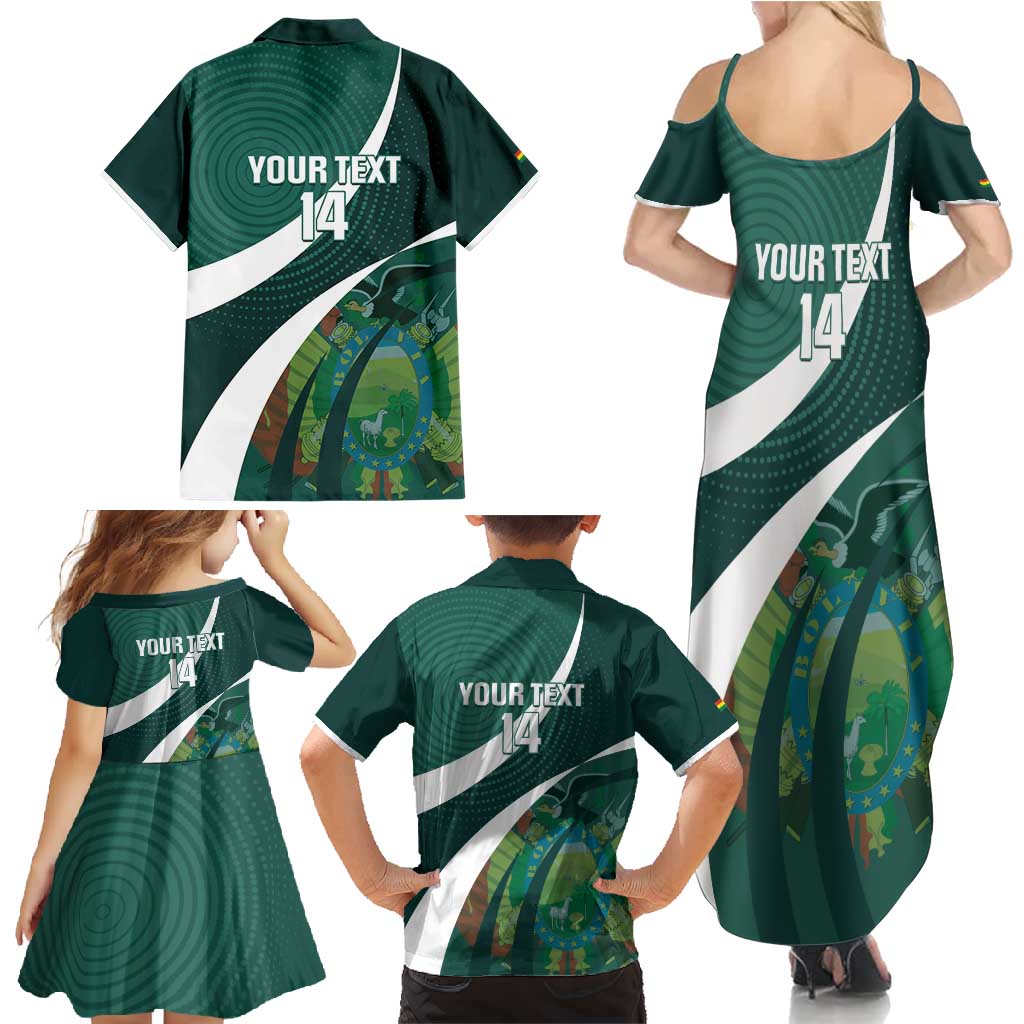 Custom Bolivia Football Family Matching Summer Maxi Dress and Hawaiian Shirt La Verde Sporty Curves Style - Wonder Print Shop