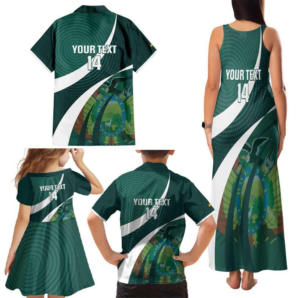 Custom Bolivia Football Family Matching Tank Maxi Dress and Hawaiian Shirt La Verde Sporty Curves Style - Wonder Print Shop
