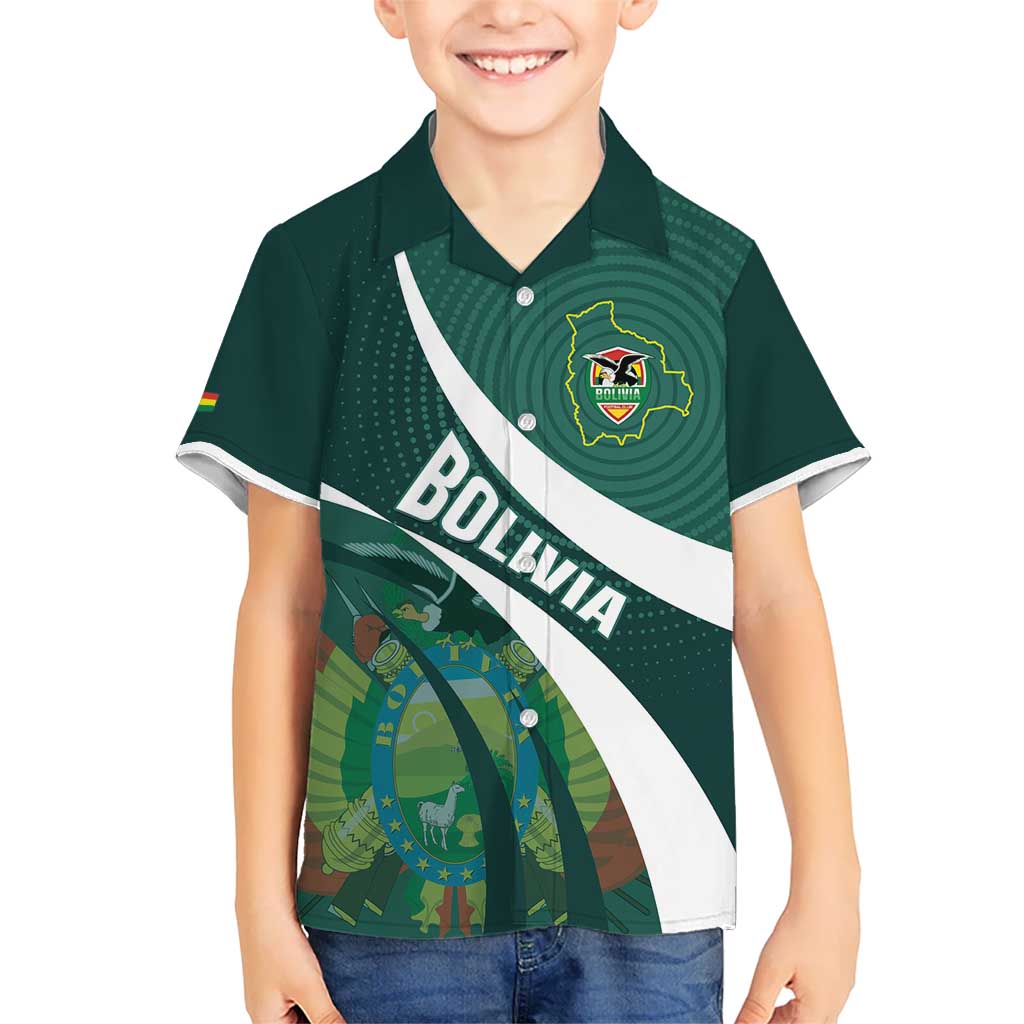 Custom Bolivia Football Kid Hawaiian Shirt La Verde Sporty Curves Style - Wonder Print Shop