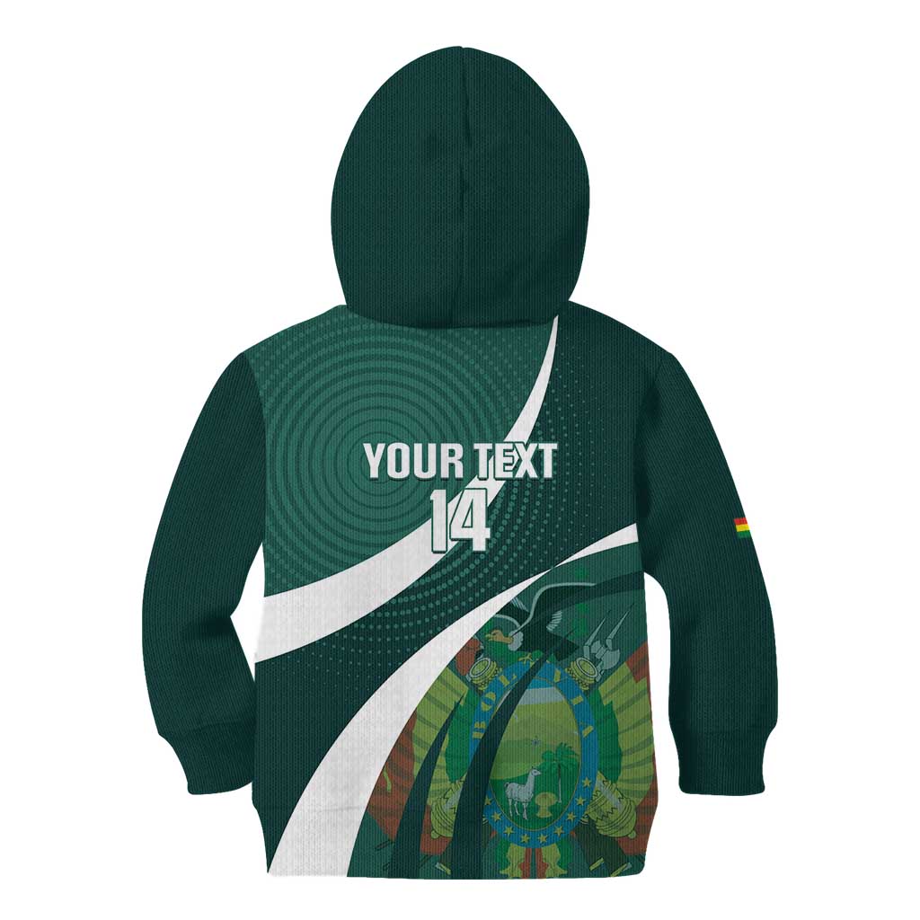Custom Bolivia Football Kid Hoodie La Verde Sporty Curves Style - Wonder Print Shop
