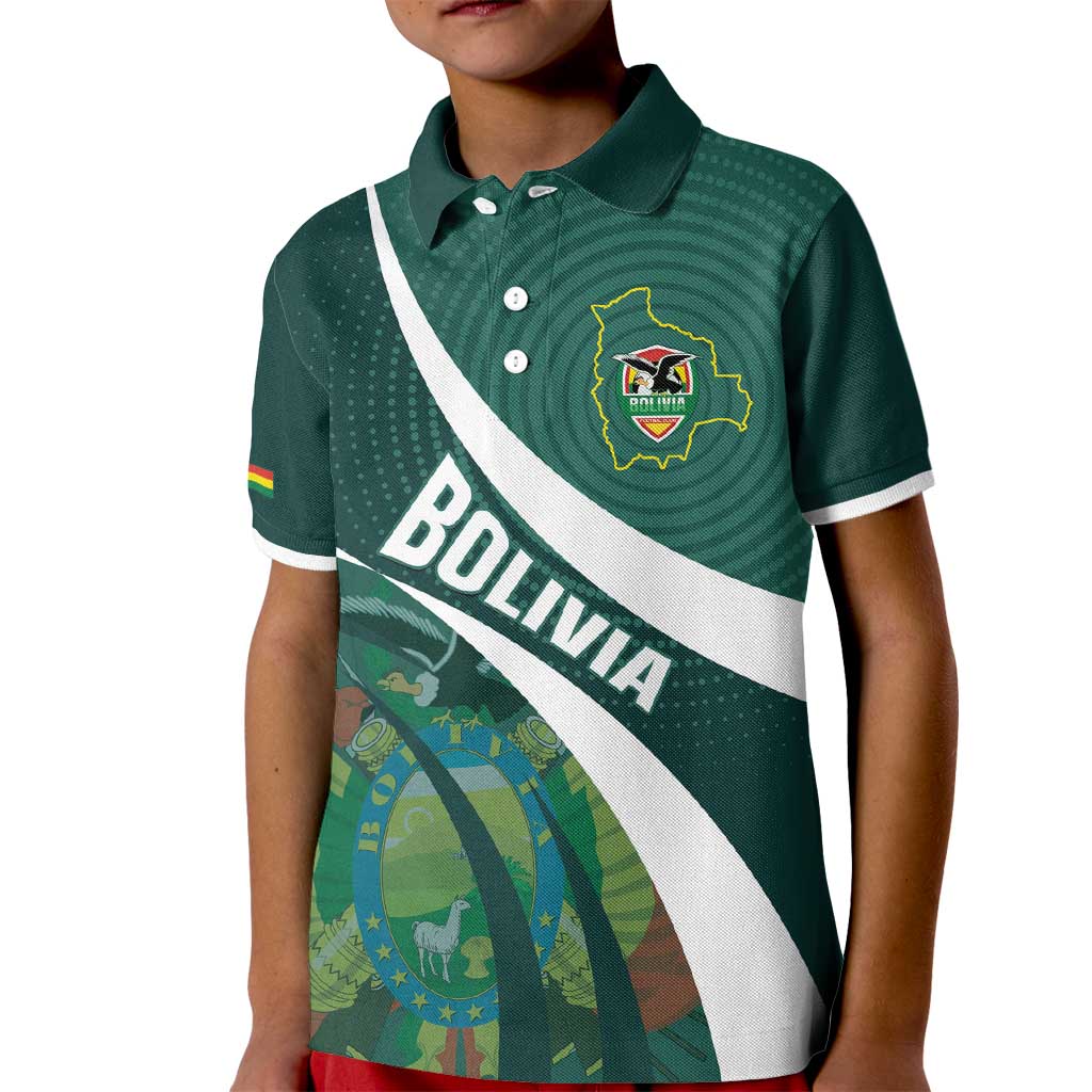 Custom Bolivia Football Kid Polo Shirt La Verde Sporty Curves Style - Wonder Print Shop