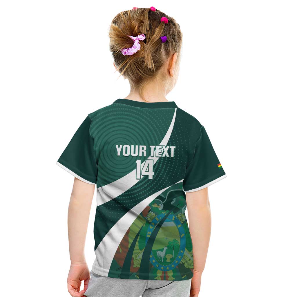 Custom Bolivia Football Kid T Shirt La Verde Sporty Curves Style - Wonder Print Shop