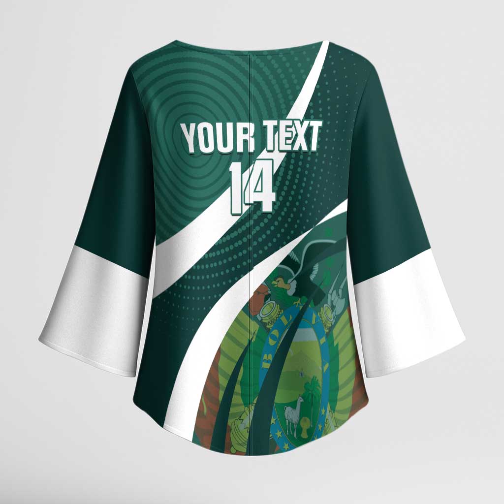 Custom Bolivia Football Kimono Sleeve Blouse La Verde Sporty Curves Style - Wonder Print Shop