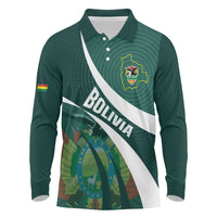 Custom Bolivia Football Long Sleeve Polo Shirt La Verde Sporty Curves Style - Wonder Print Shop