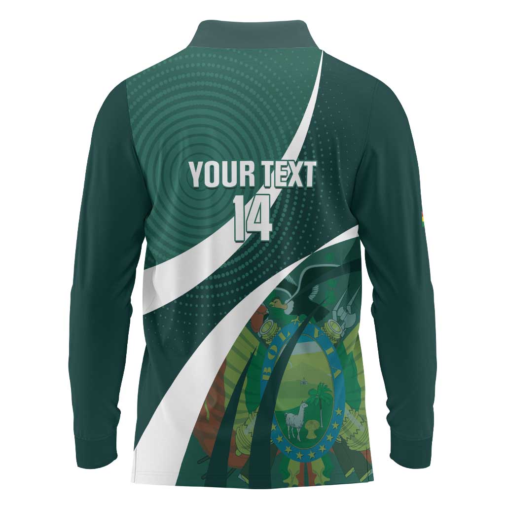 Custom Bolivia Football Long Sleeve Polo Shirt La Verde Sporty Curves Style - Wonder Print Shop