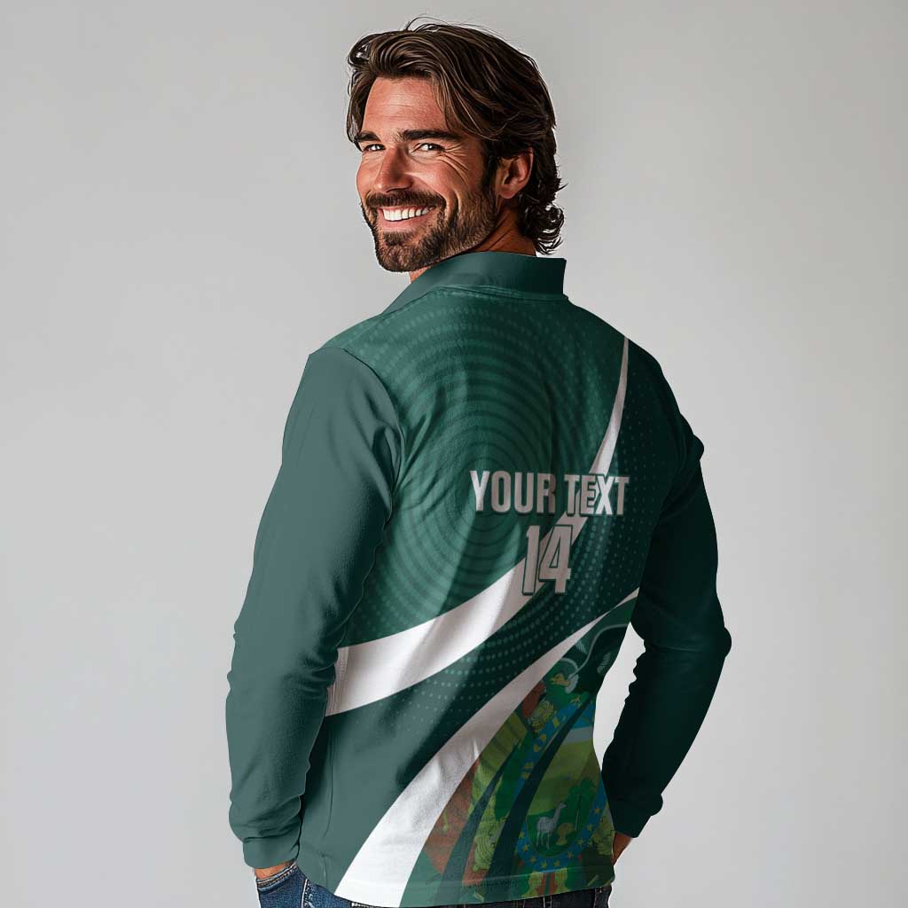 Custom Bolivia Football Long Sleeve Polo Shirt La Verde Sporty Curves Style - Wonder Print Shop