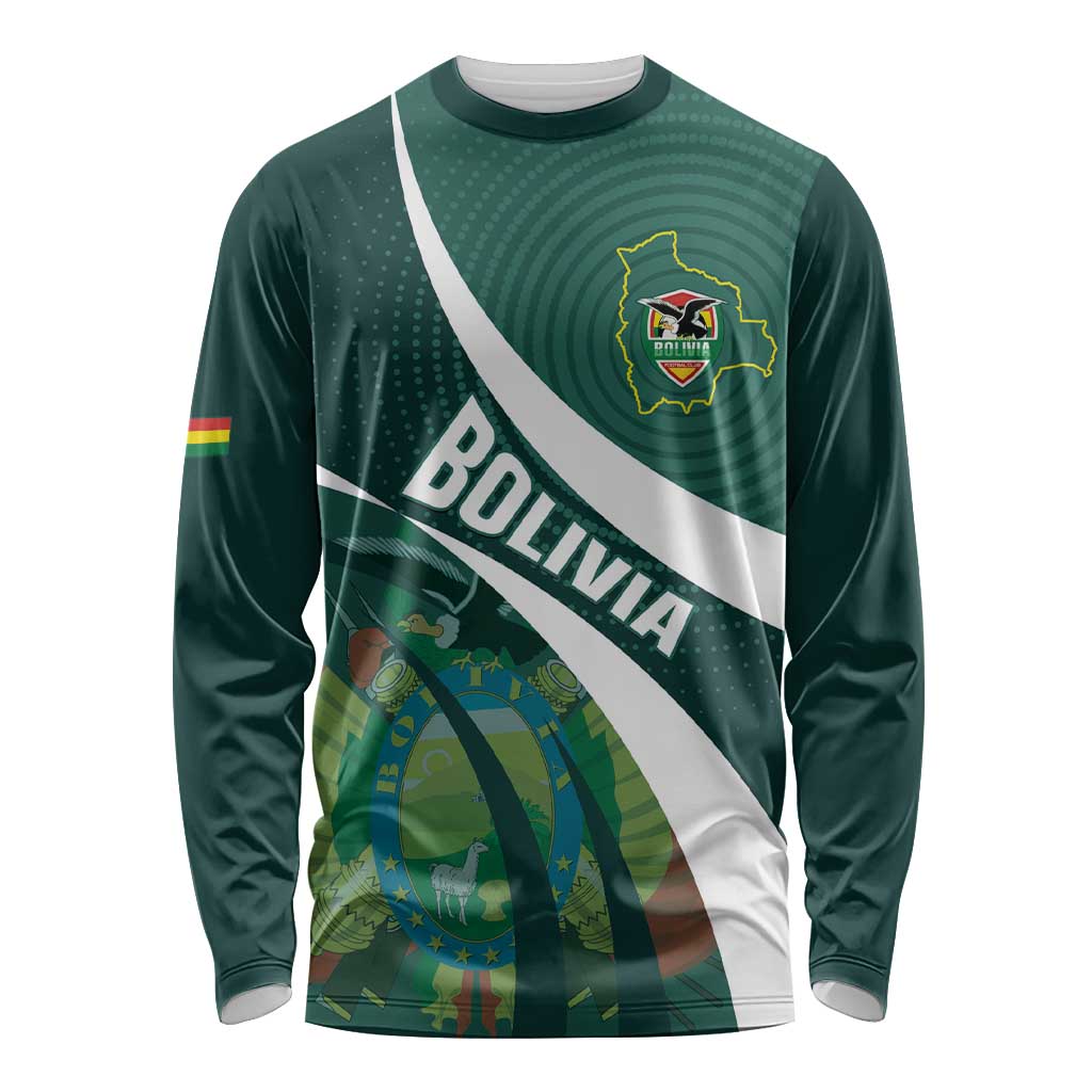 Custom Bolivia Football Long Sleeve Shirt La Verde Sporty Curves Style - Wonder Print Shop