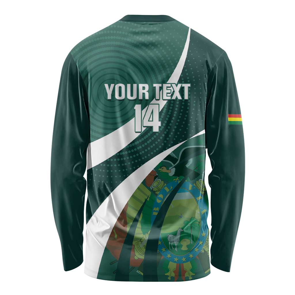 Custom Bolivia Football Long Sleeve Shirt La Verde Sporty Curves Style - Wonder Print Shop
