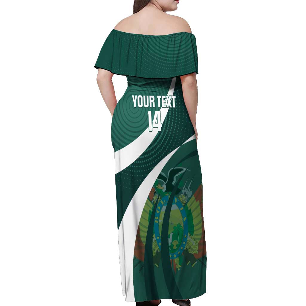 Custom Bolivia Football Off Shoulder Maxi Dress La Verde Sporty Curves Style - Wonder Print Shop
