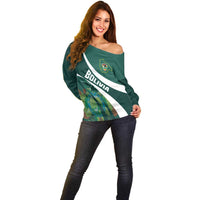 Custom Bolivia Football Off Shoulder Sweater La Verde Sporty Curves Style - Wonder Print Shop