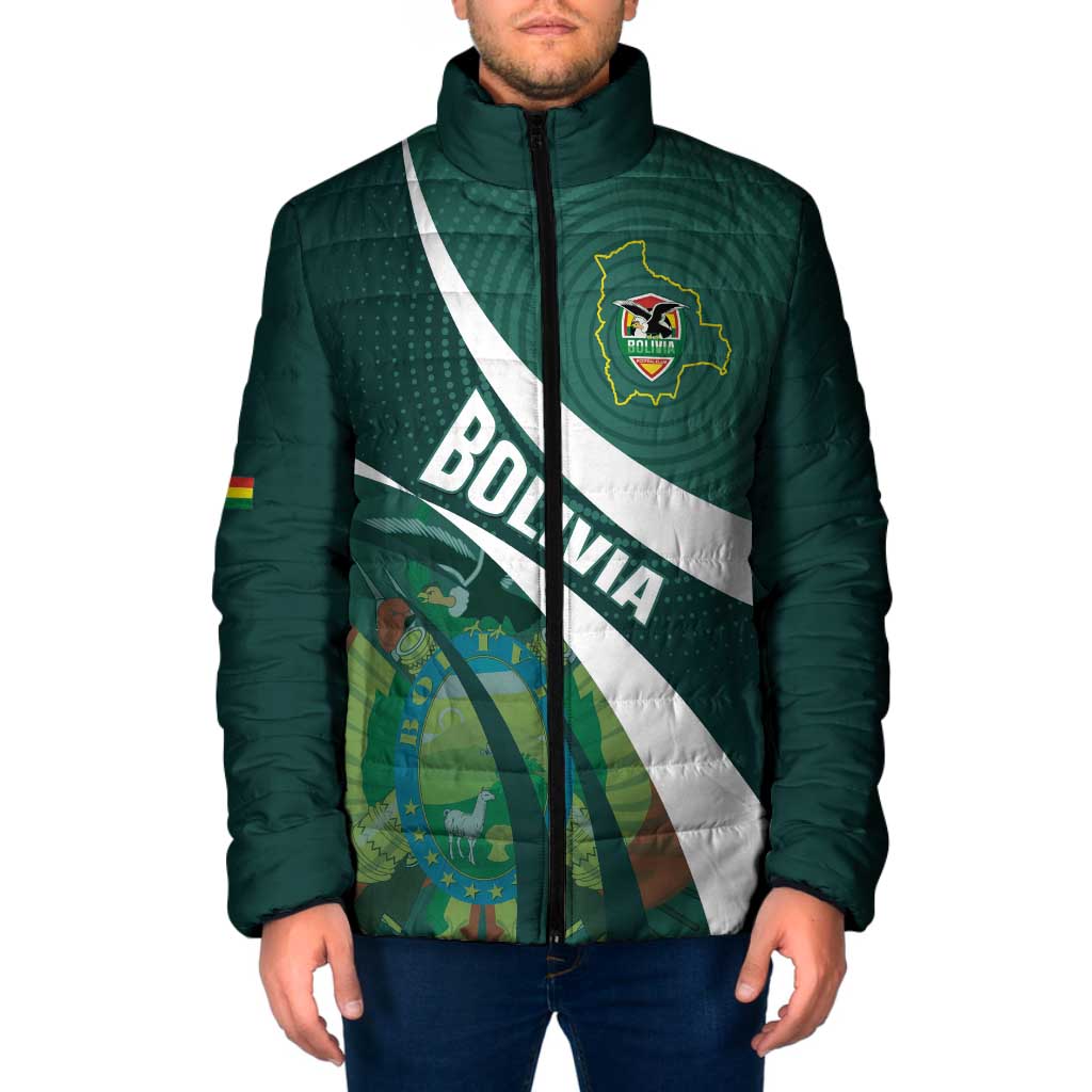 Custom Bolivia Football Padded Jacket La Verde Sporty Curves Style - Wonder Print Shop