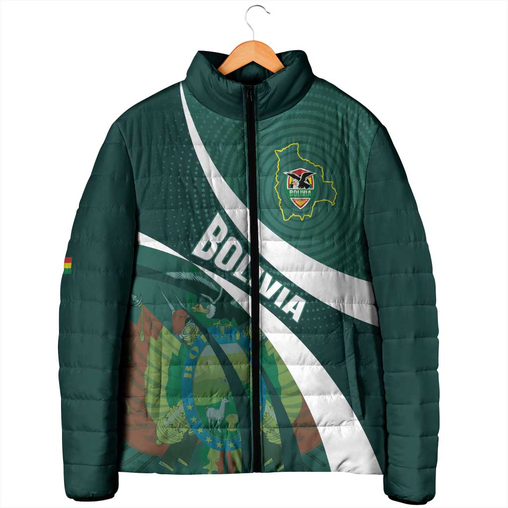 Custom Bolivia Football Padded Jacket La Verde Sporty Curves Style - Wonder Print Shop