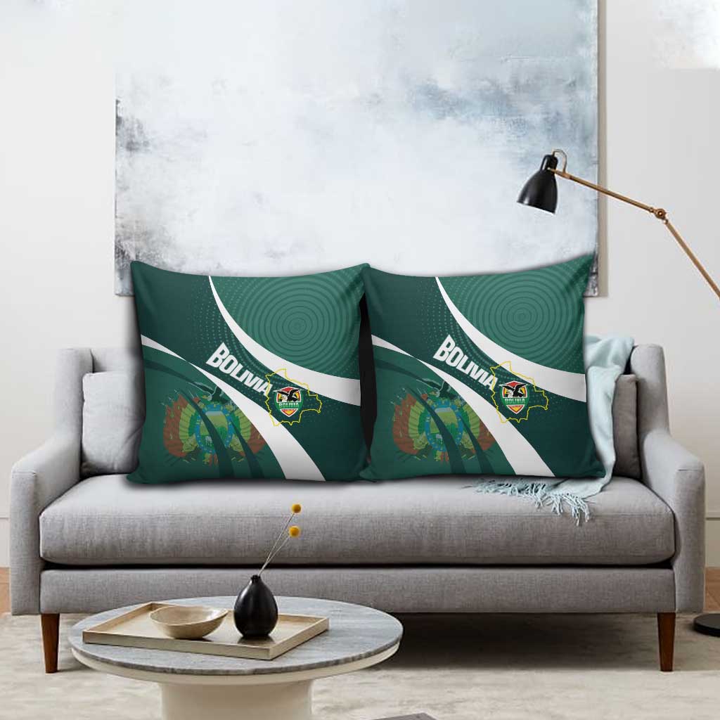 Bolivia Football Pillow Cover La Verde Sporty Curves Style - Wonder Print Shop
