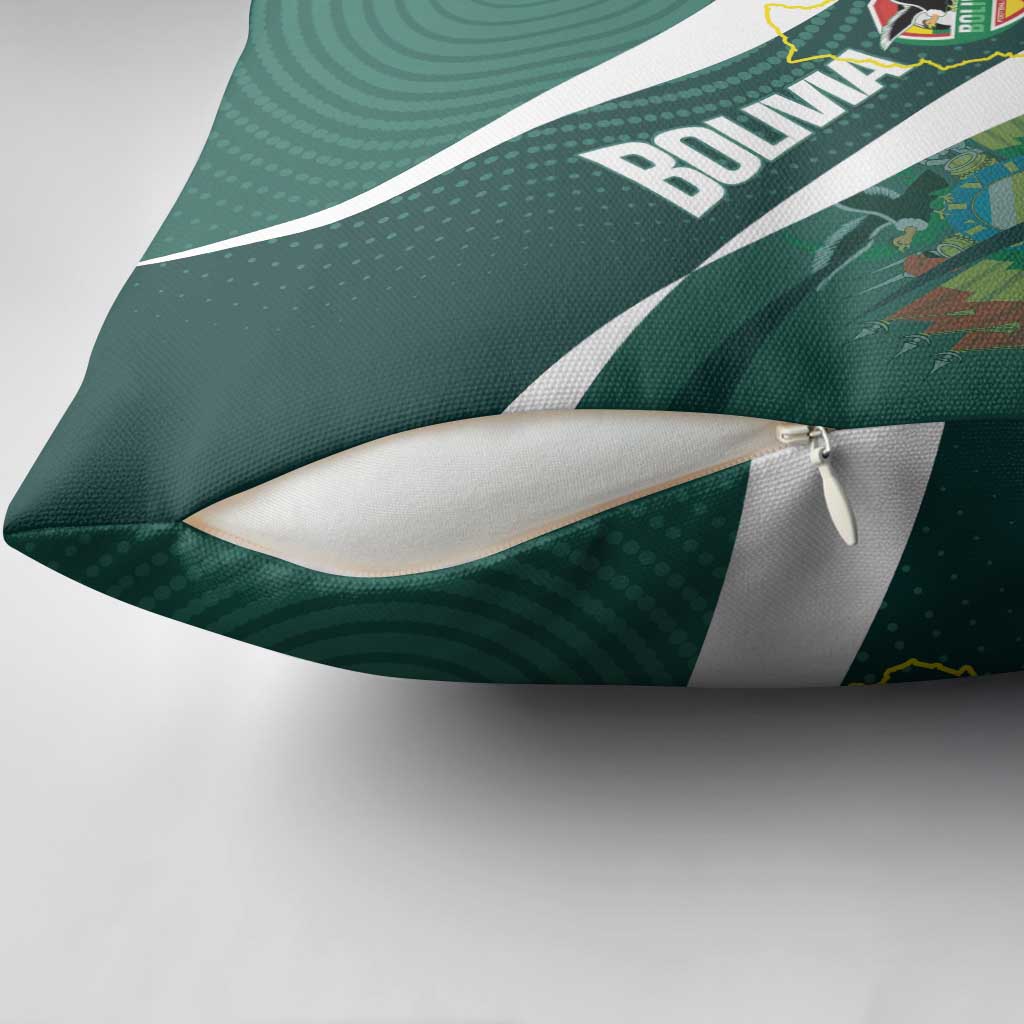 Bolivia Football Pillow Cover La Verde Sporty Curves Style - Wonder Print Shop