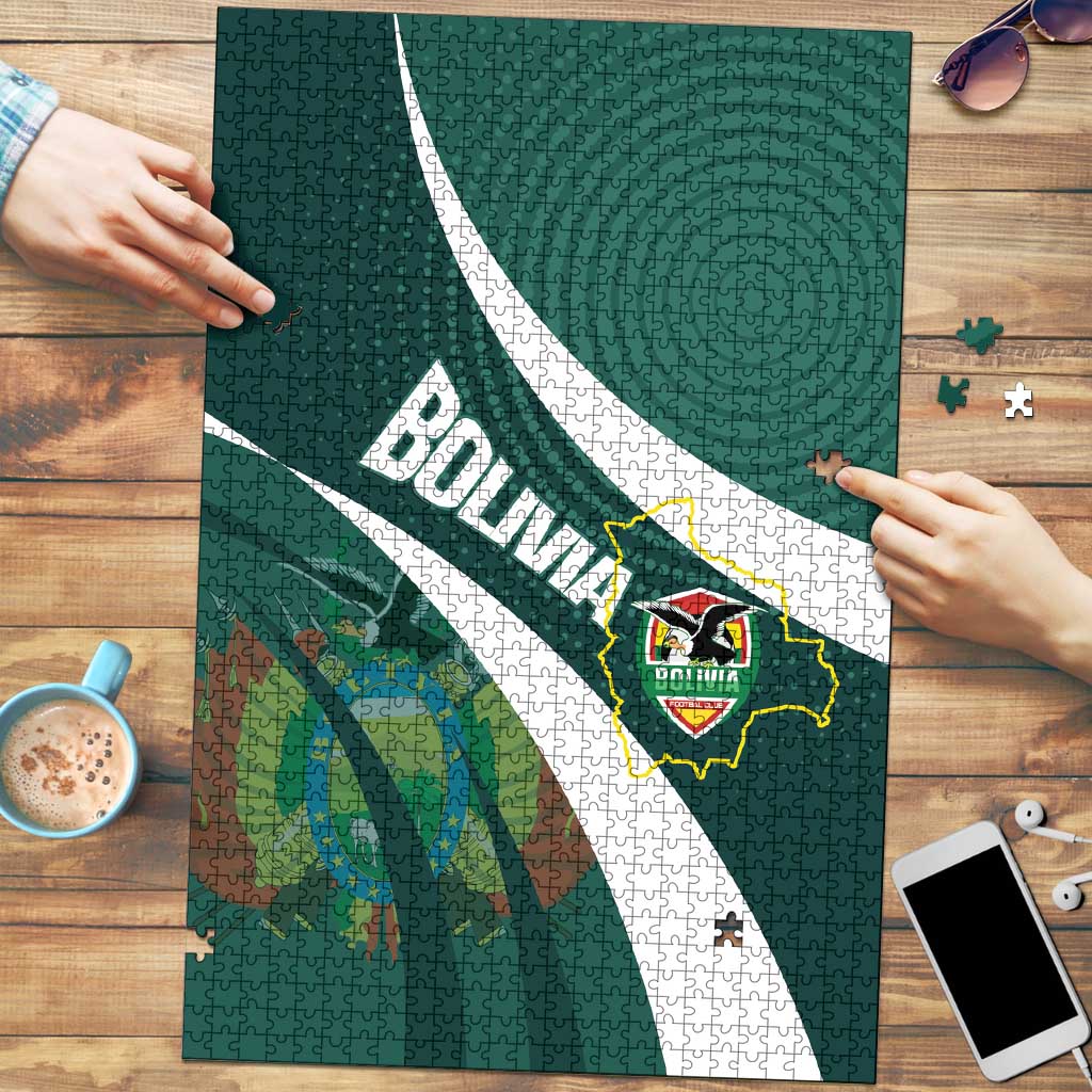 Bolivia Football Puzzle La Verde Sporty Curves Style - Wonder Print Shop