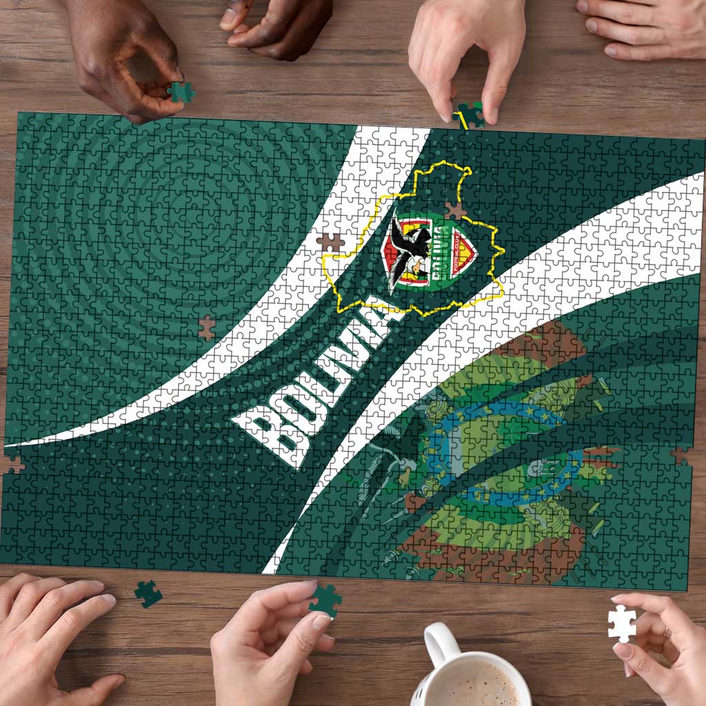 Bolivia Football Puzzle La Verde Sporty Curves Style - Wonder Print Shop