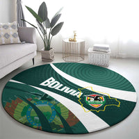 Bolivia Football Round Carpet La Verde Sporty Curves Style - Wonder Print Shop