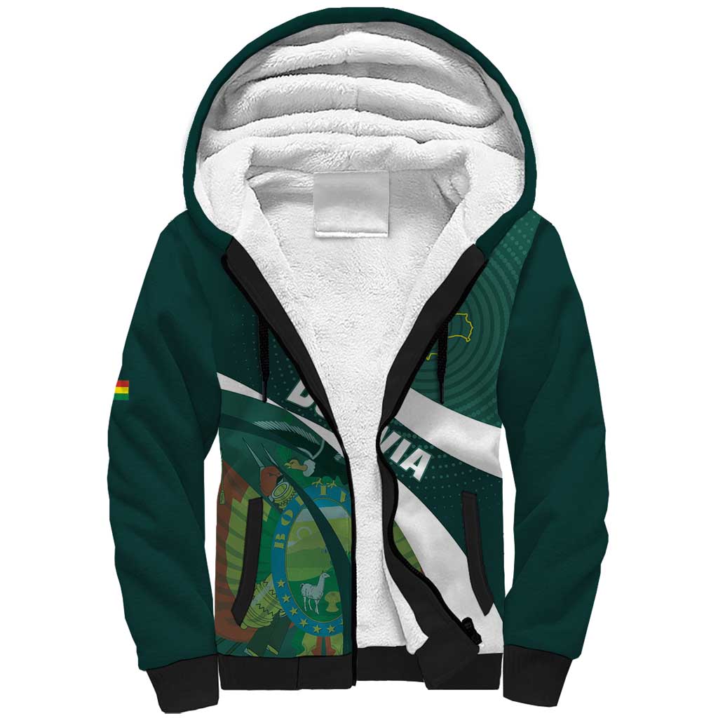 Custom Bolivia Football Sherpa Hoodie La Verde Sporty Curves Style - Wonder Print Shop