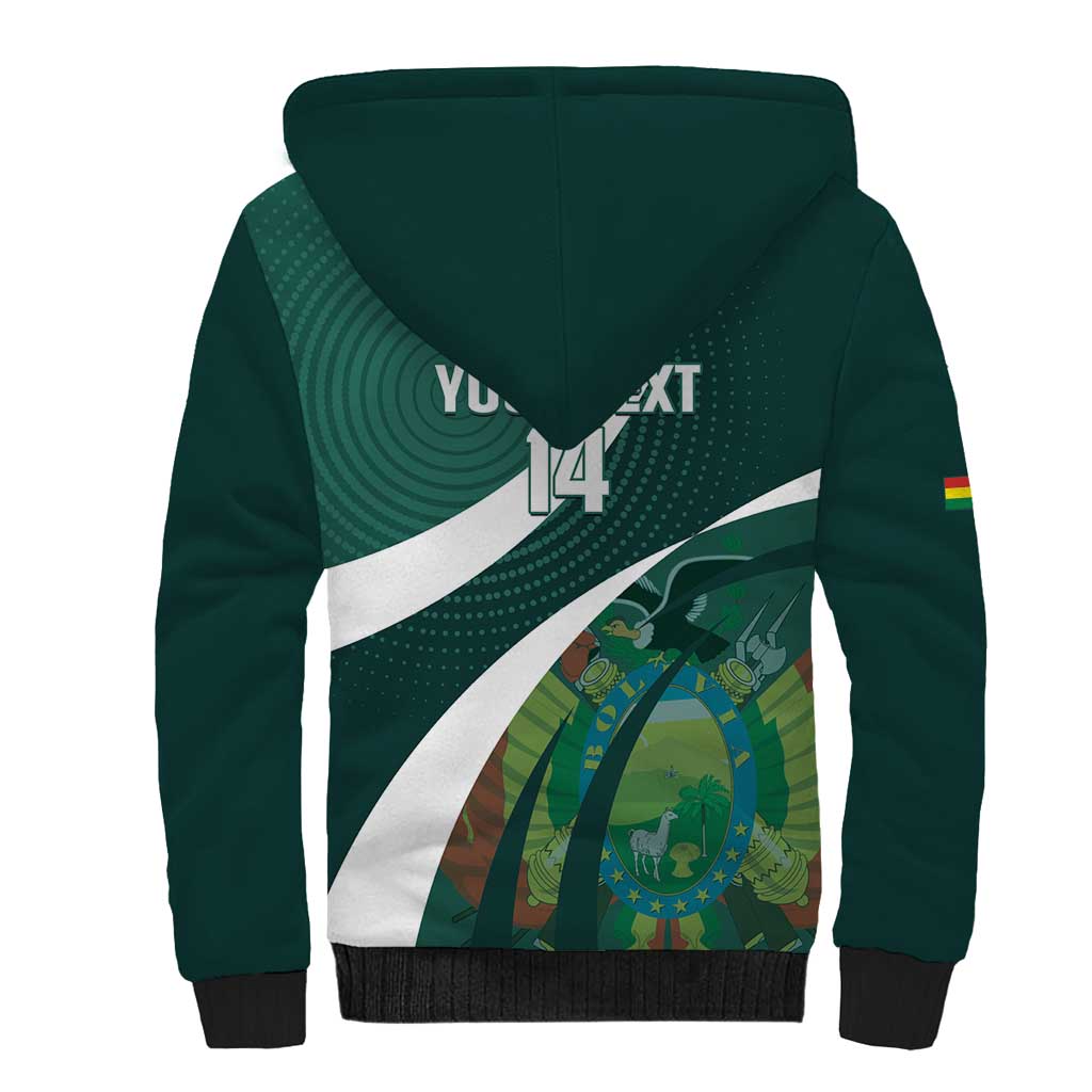 Custom Bolivia Football Sherpa Hoodie La Verde Sporty Curves Style - Wonder Print Shop