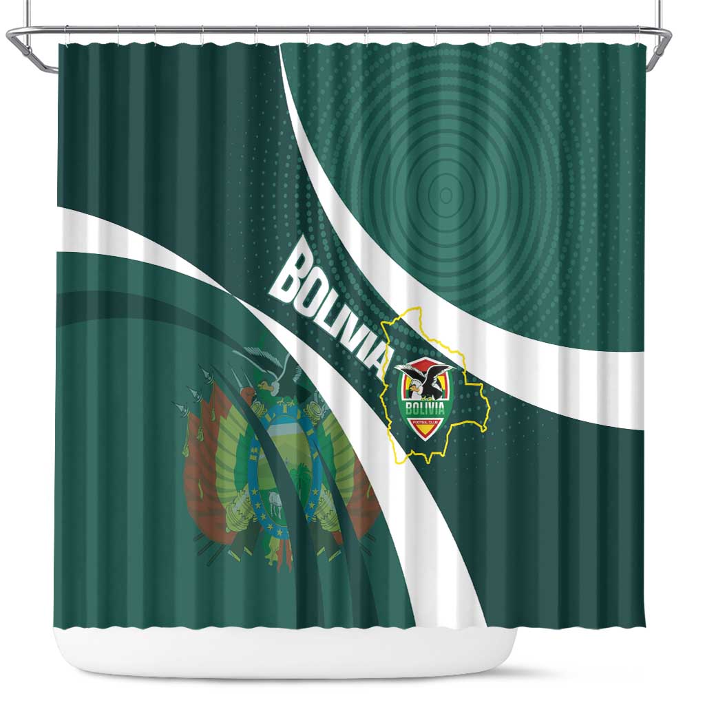 Bolivia Football Shower Curtain La Verde Sporty Curves Style - Wonder Print Shop
