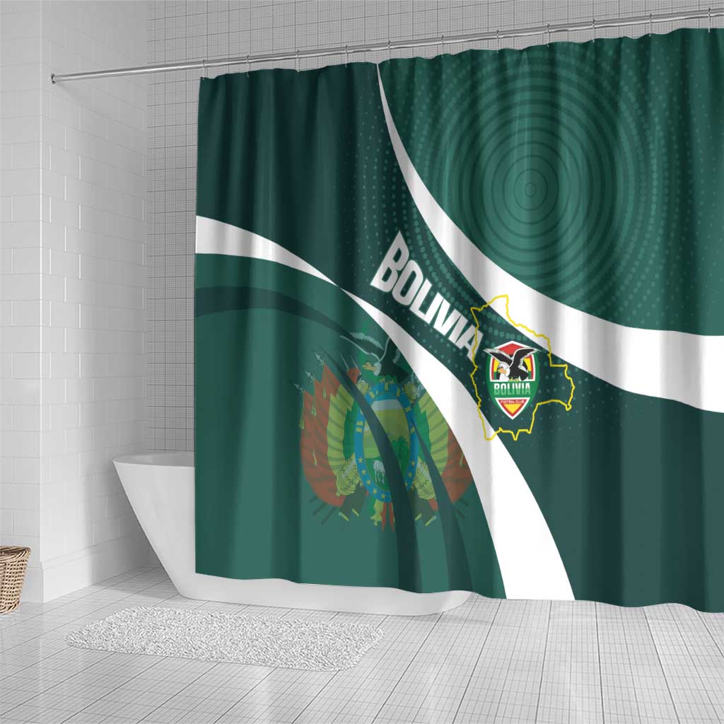 Bolivia Football Shower Curtain La Verde Sporty Curves Style - Wonder Print Shop