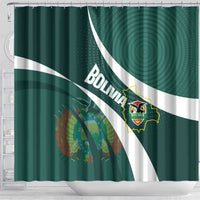Bolivia Football Shower Curtain La Verde Sporty Curves Style - Wonder Print Shop