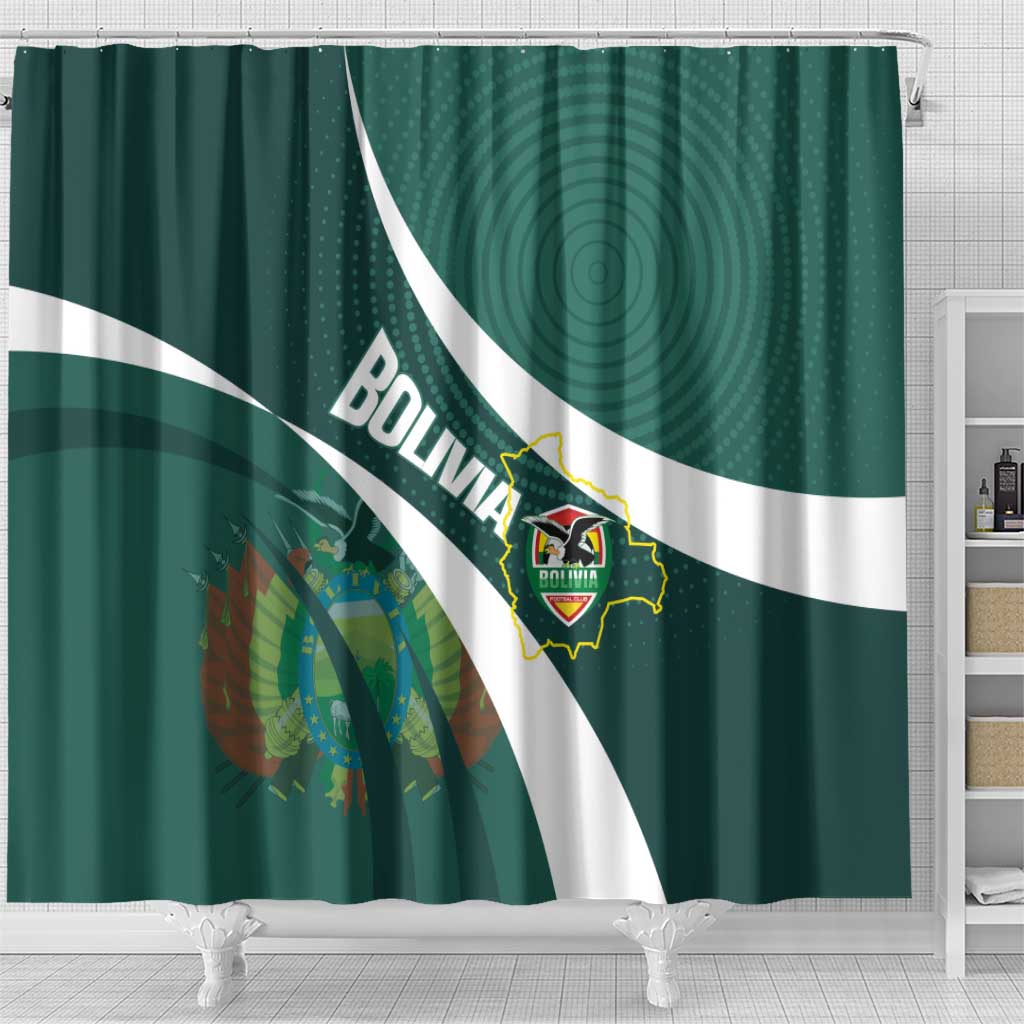 Bolivia Football Shower Curtain La Verde Sporty Curves Style - Wonder Print Shop