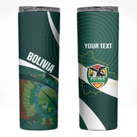 Custom Bolivia Football Skinny Tumbler La Verde Sporty Curves Style - Wonder Print Shop