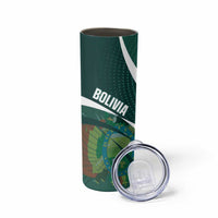 Custom Bolivia Football Skinny Tumbler La Verde Sporty Curves Style - Wonder Print Shop