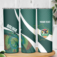 Custom Bolivia Football Skinny Tumbler La Verde Sporty Curves Style - Wonder Print Shop