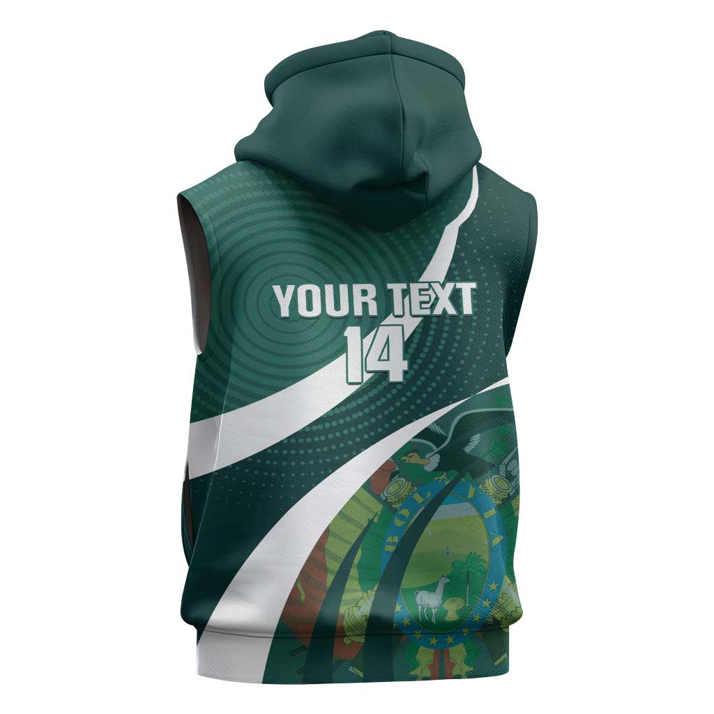 Custom Bolivia Football Sleeveless Hoodie La Verde Sporty Curves Style - Wonder Print Shop